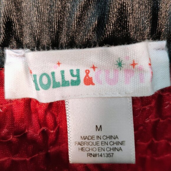 Holly & Cupid Women's Junior 13 Mrs. Claus Sequin Faux Fur Skirt NWOT - Picture 5 of 8